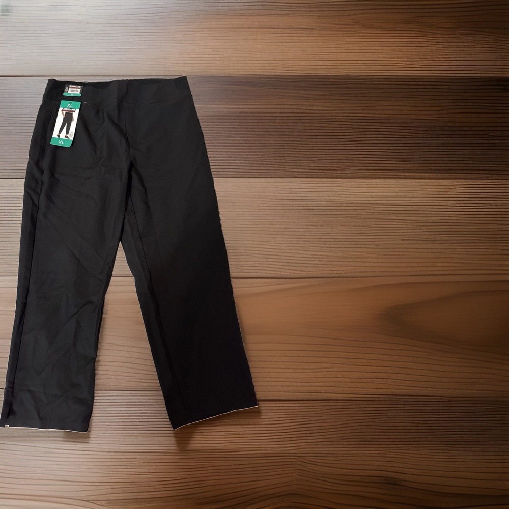 Kirkland Signature Women's XL Black Pull On Ankle Pants Stretch OfficeWear